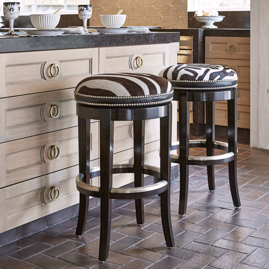 Zebrano Swivel Counter Stool