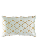 Cube Rectangle Pillow Aquamarine / Gold