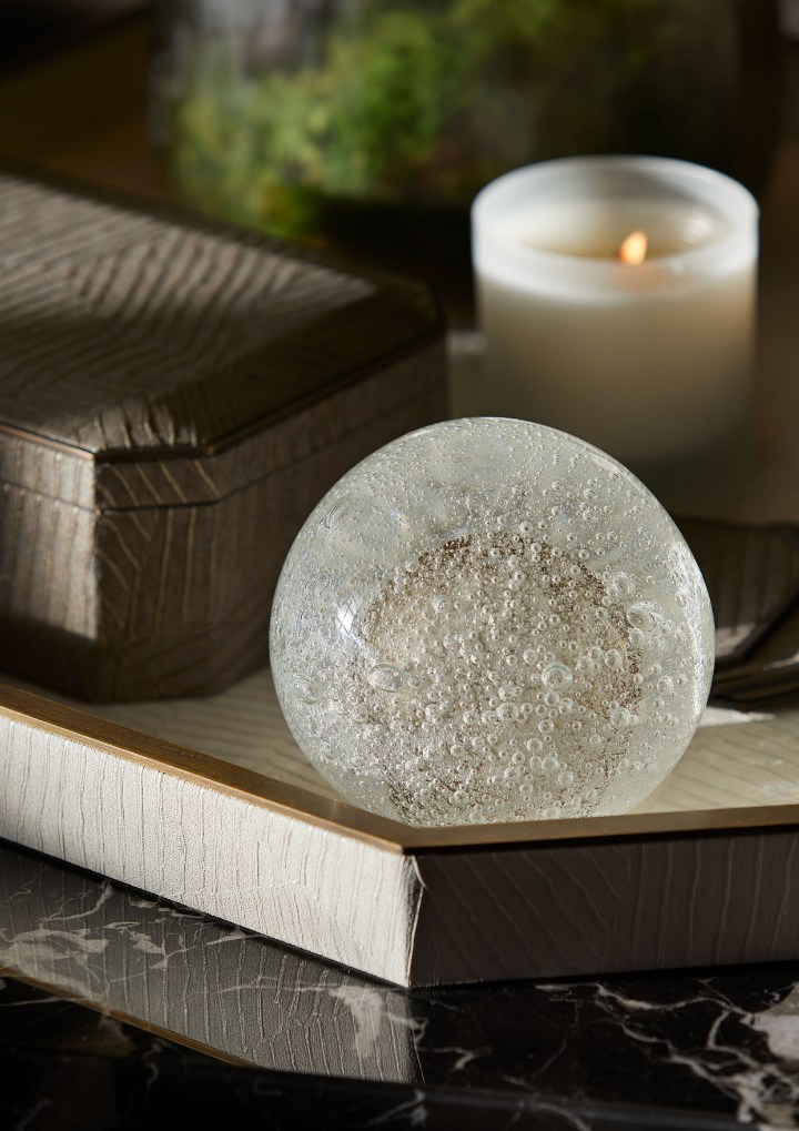 Phoenix Paperweight Sphere - Champagne