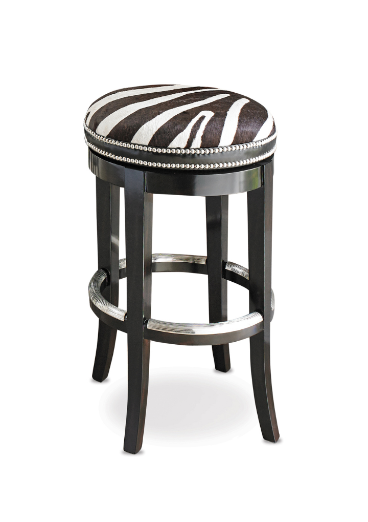 Zebrano Swivel Counter Stool - Backless