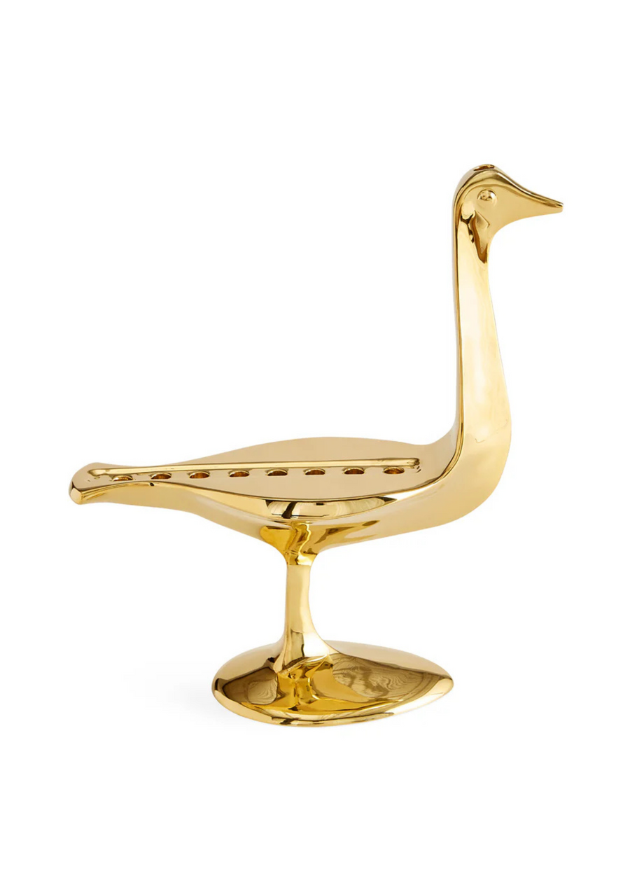 Brass Bird Menorah