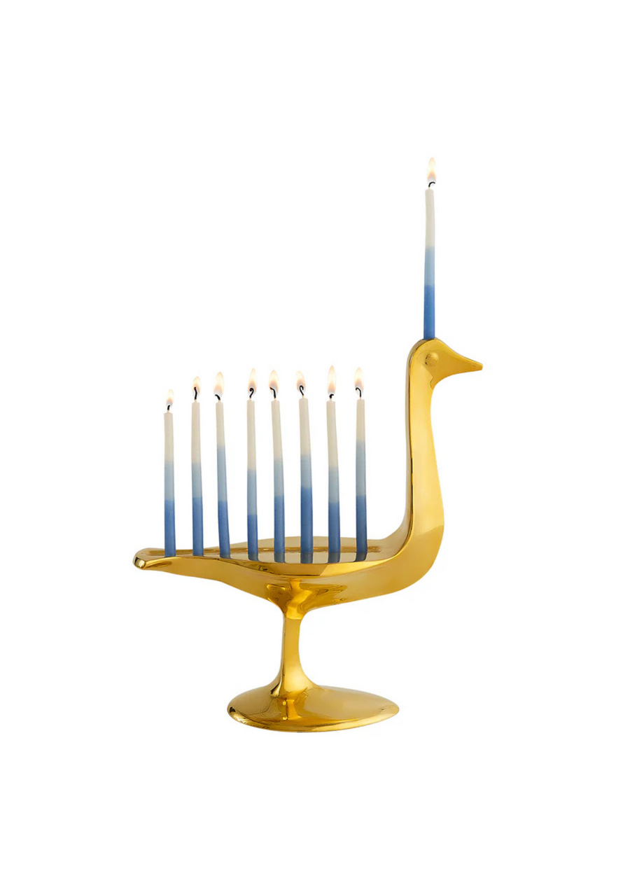 Brass Bird Menorah