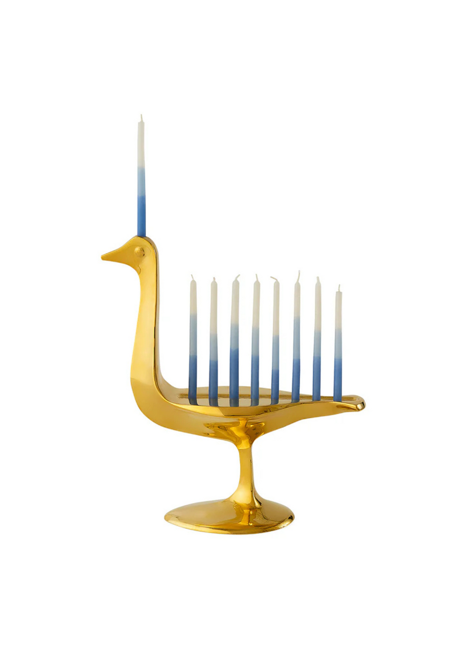 Brass Bird Menorah