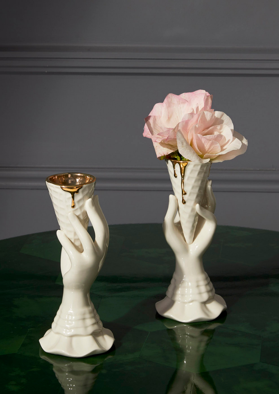 Gilded I-Scream Vase