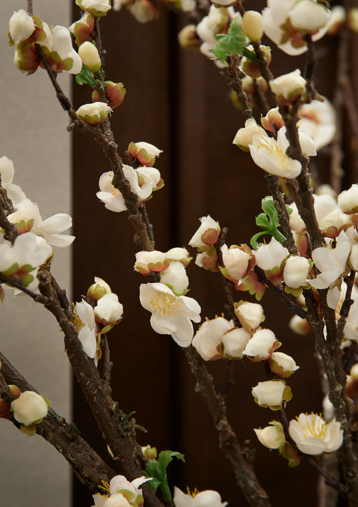White Peach Blossom Spray - Large