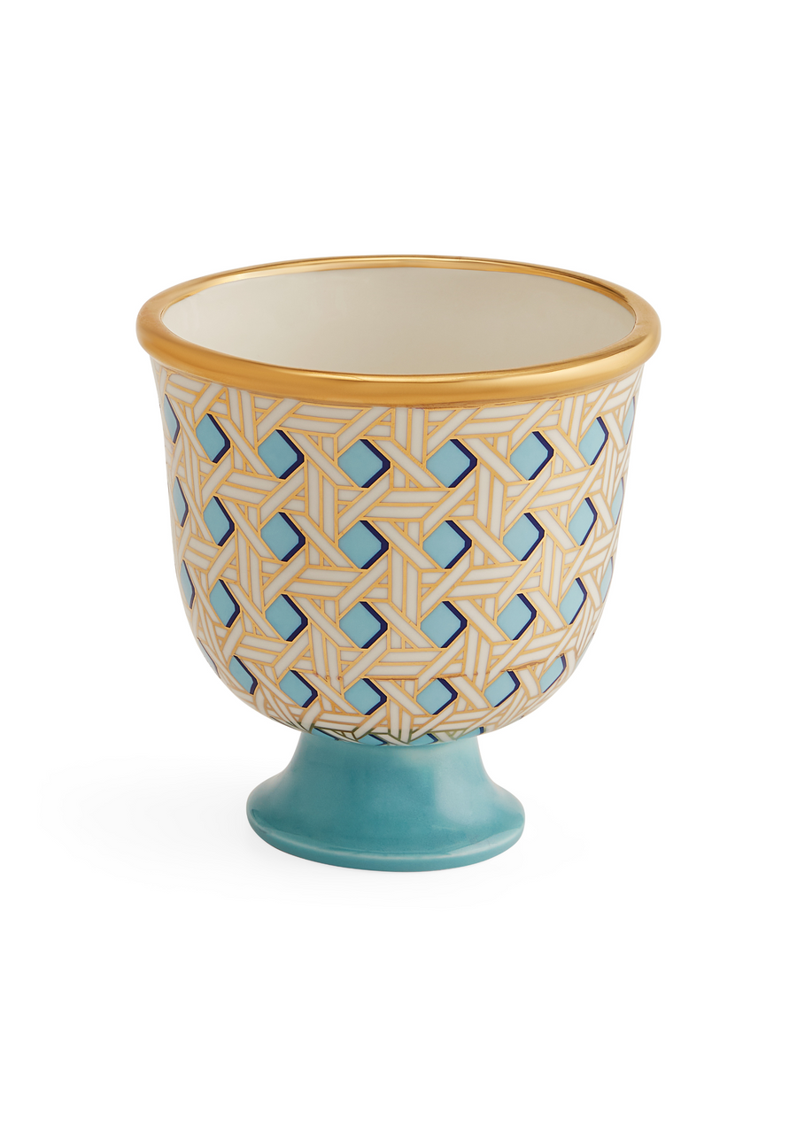 Basketweave Pedestal Bowl