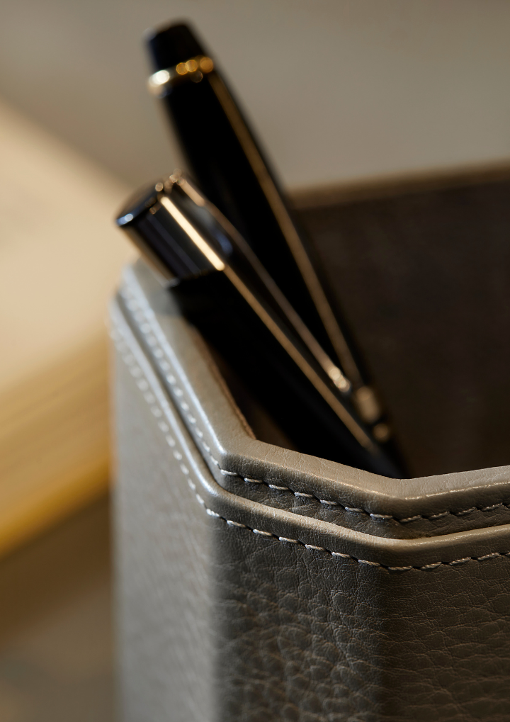 Adler Leather Pen Pot - Smoke