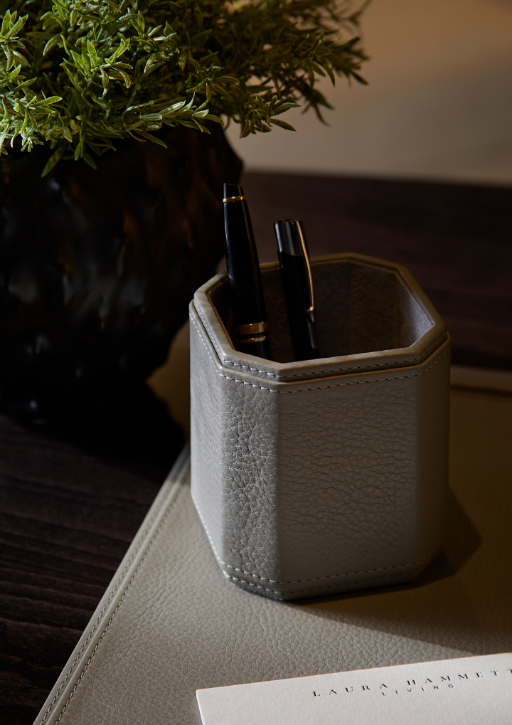 Adler Leather Pen Pot - Smoke