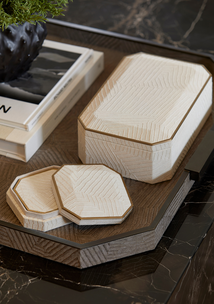 Elemental Coasters, set of 4 - Ivory