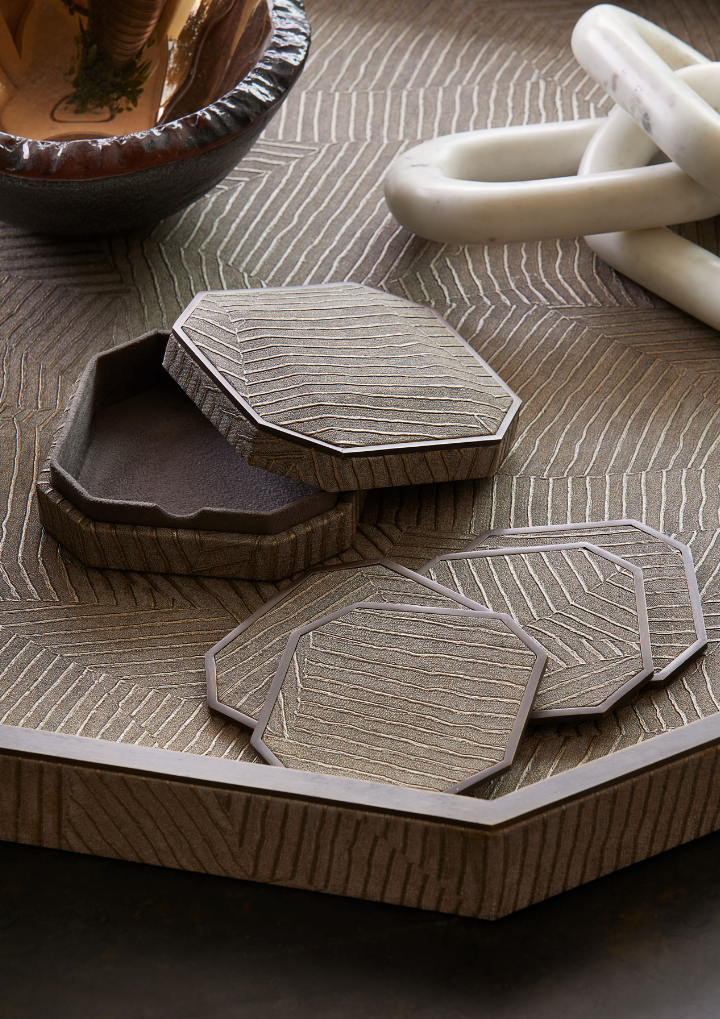 Elemental Coasters, set of 4 - Bronze