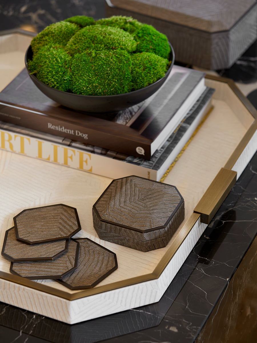 Elemental Coasters, set of 4 - Bronze