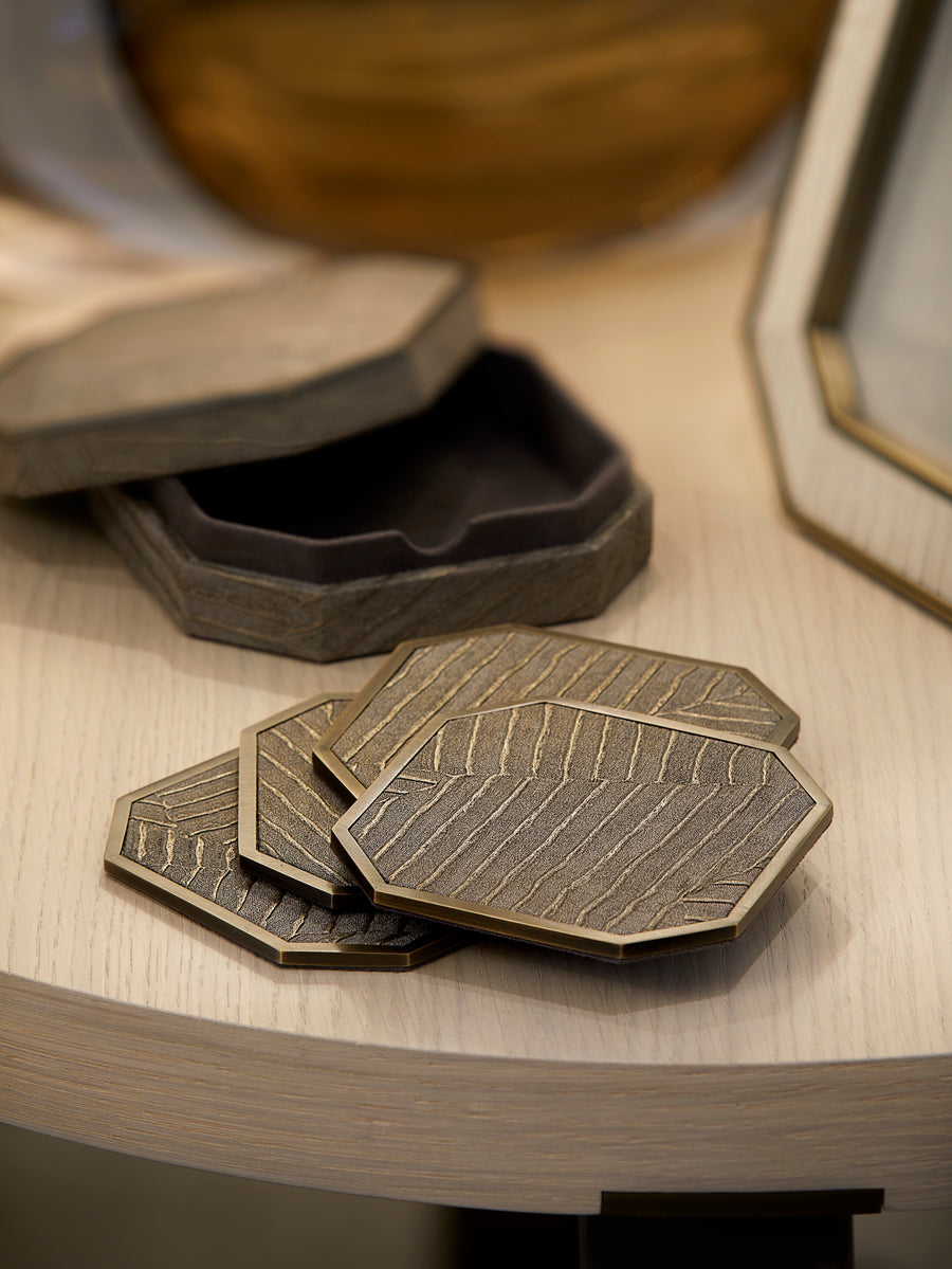 Elemental Coasters, set of 4 - Bronze