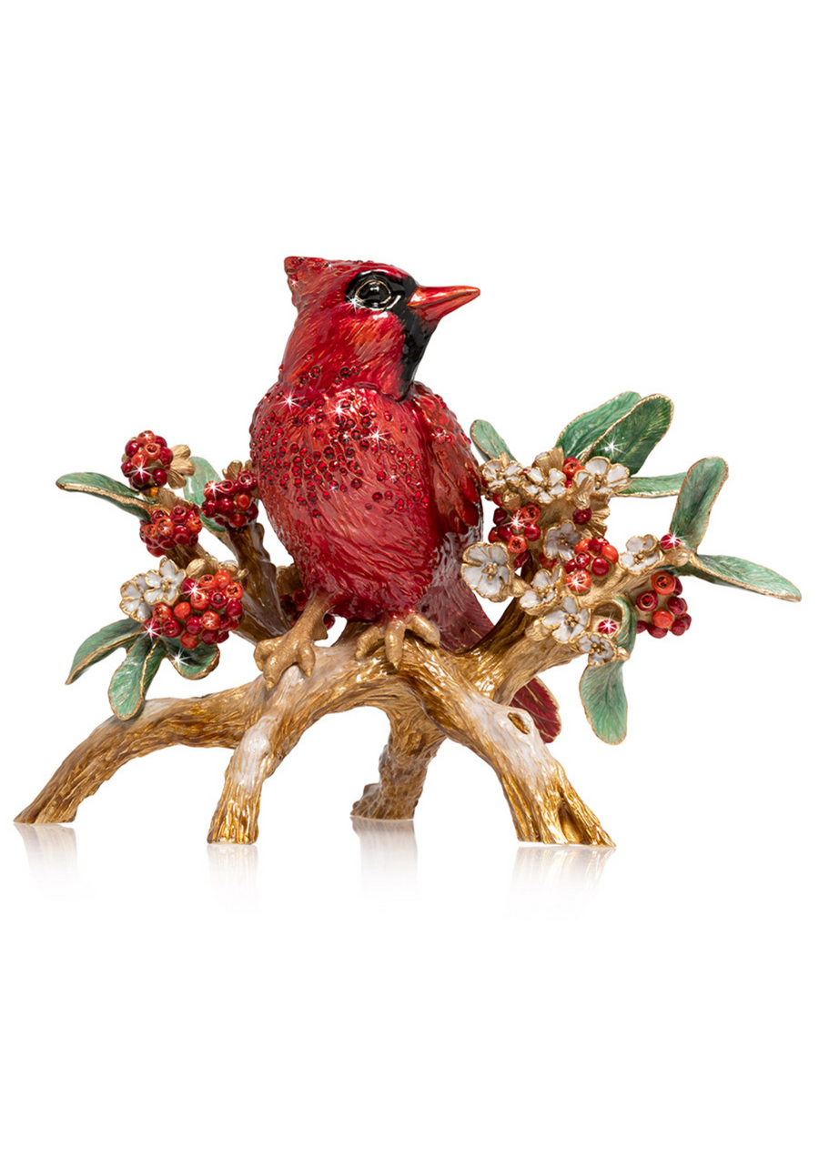 Red Cardinal On Branch Figurine