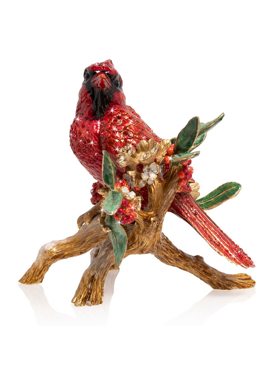 Red Cardinal On Branch Figurine