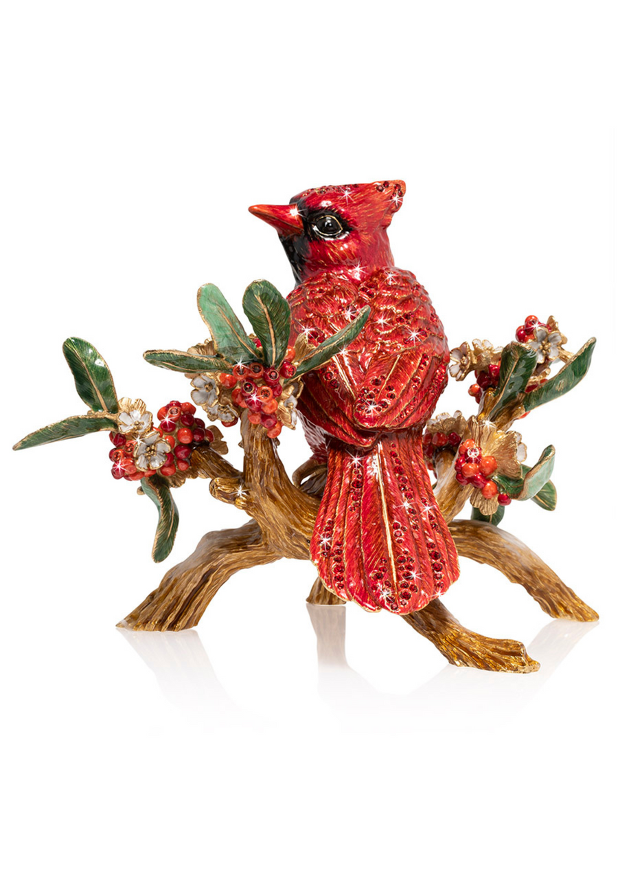 Red Cardinal On Branch Figurine