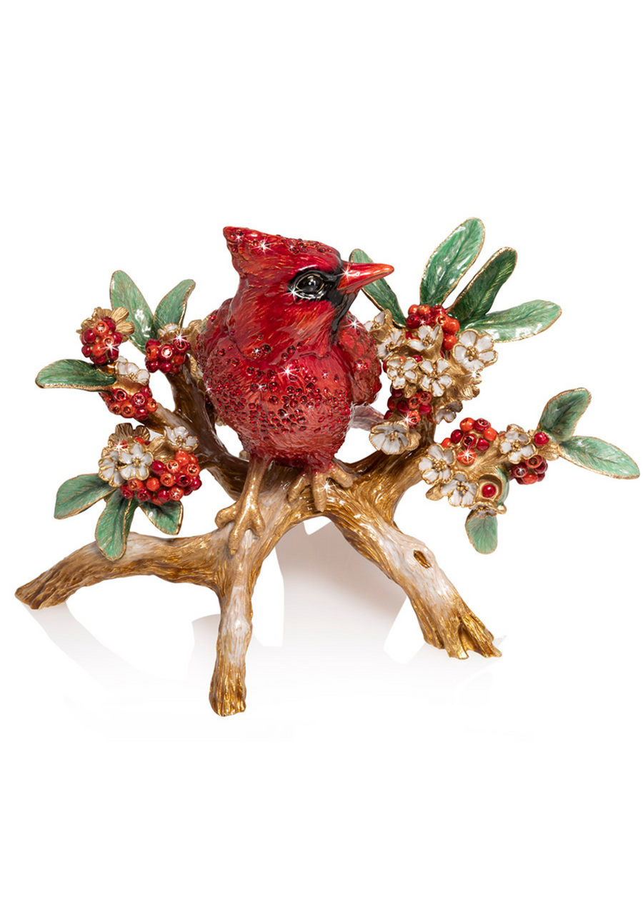 Red Cardinal On Branch Figurine