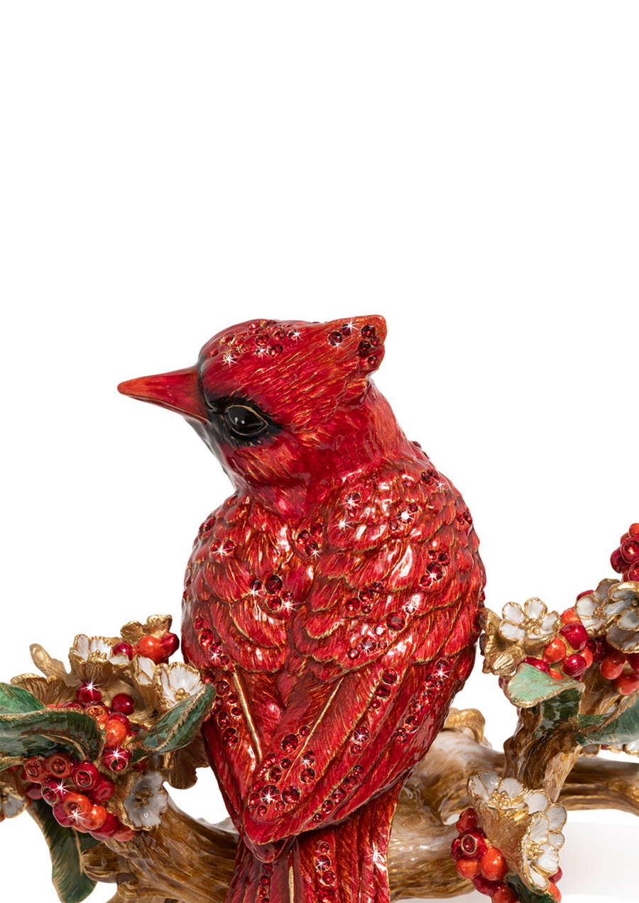 Red Cardinal On Branch Figurine