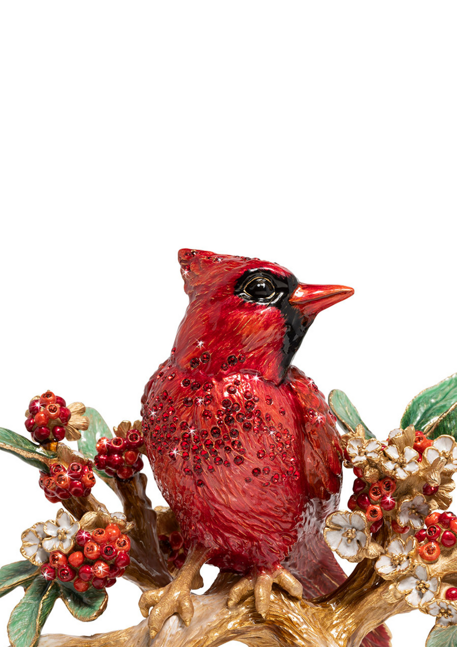 Red Cardinal On Branch Figurine