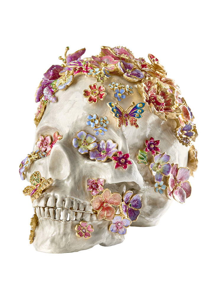 Oliver Skull & Flowers Figurine