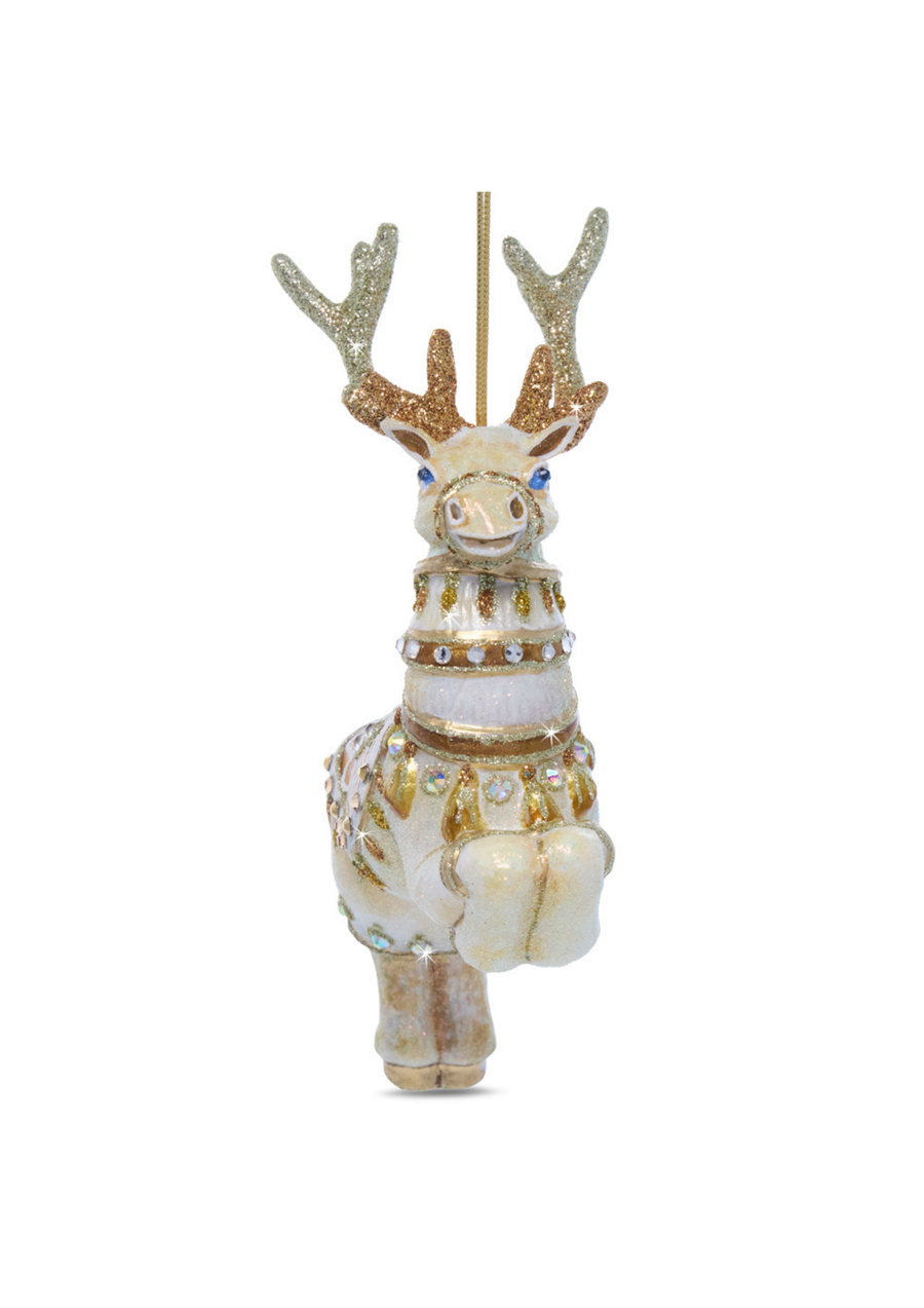 Blitzen Glass Ornament