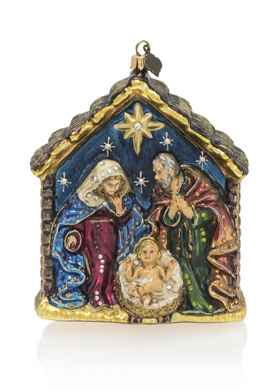 Holy Family Glass Ornament