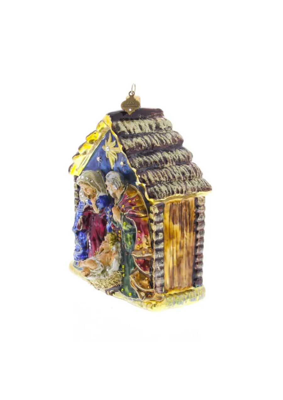 Holy Family Glass Ornament