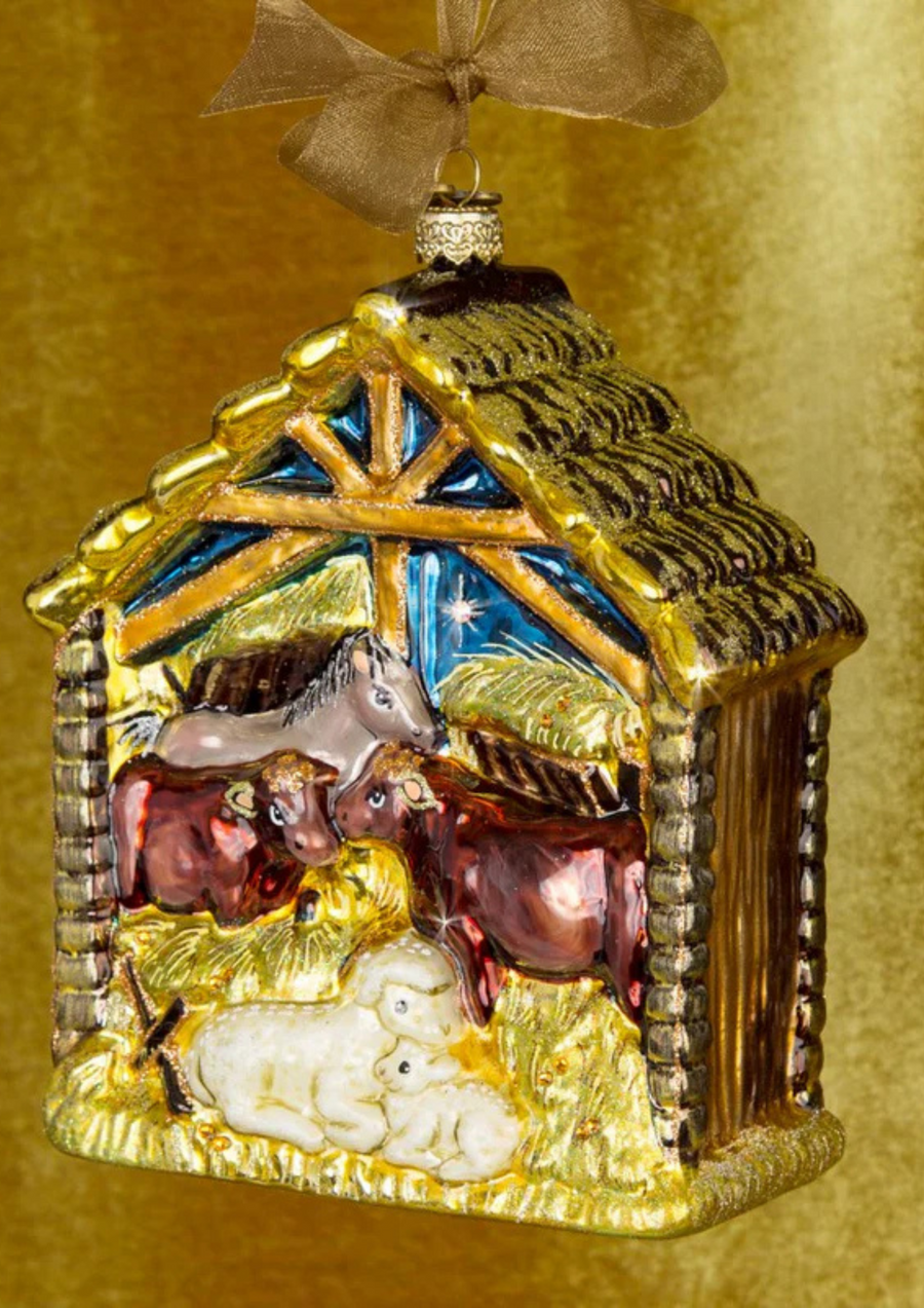 Holy Family Glass Ornament