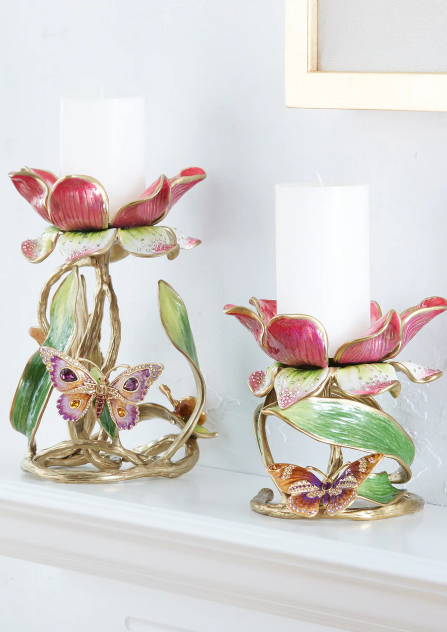 Meredith Floral 9" Pillar Candle Holder