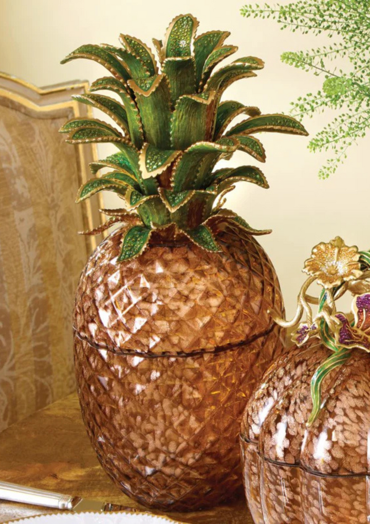 Winston Pineapple Jeweled Glass Jar