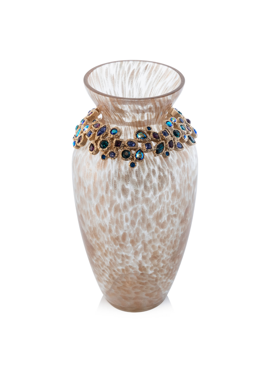 Norah Bejeweled Vase - Peacock