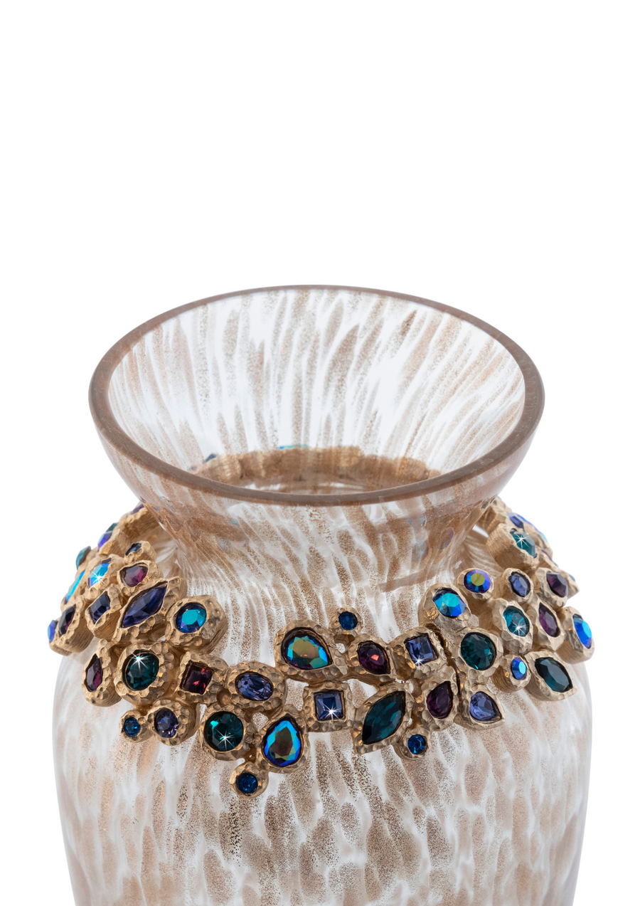 Norah Bejeweled Vase - Peacock