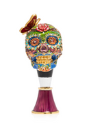 Calavera Skull Wine Stopper And Stand