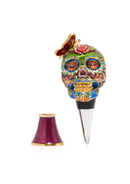 Calavera Skull Wine Stopper And Stand