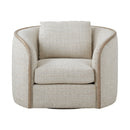 Toulon Chalk Tweed Swivel Chair
