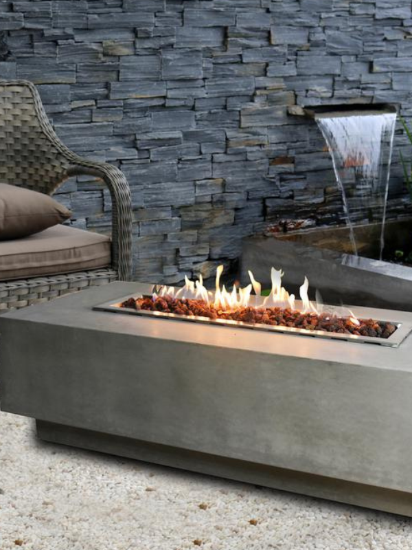 Granville Outdoor Fire Pit Table with Propane Gas Assembly