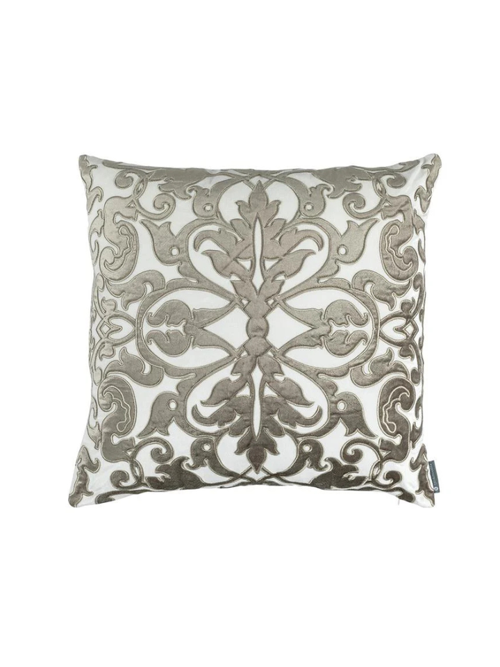 Jackie Sq Pillow Ivory Velvet / Fawn Velvet