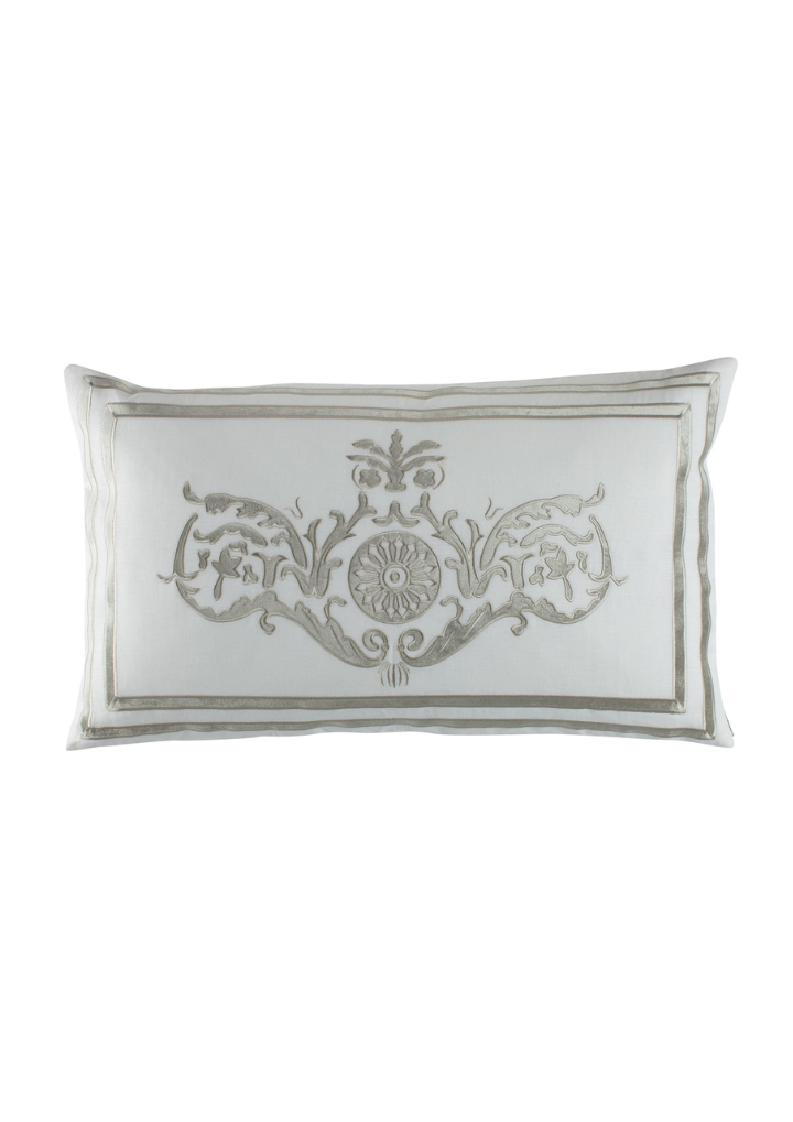 Paris Rectangle Pillow White Ice Silver