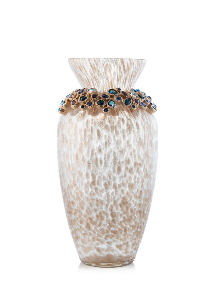 Norah Bejeweled Vase - Peacock