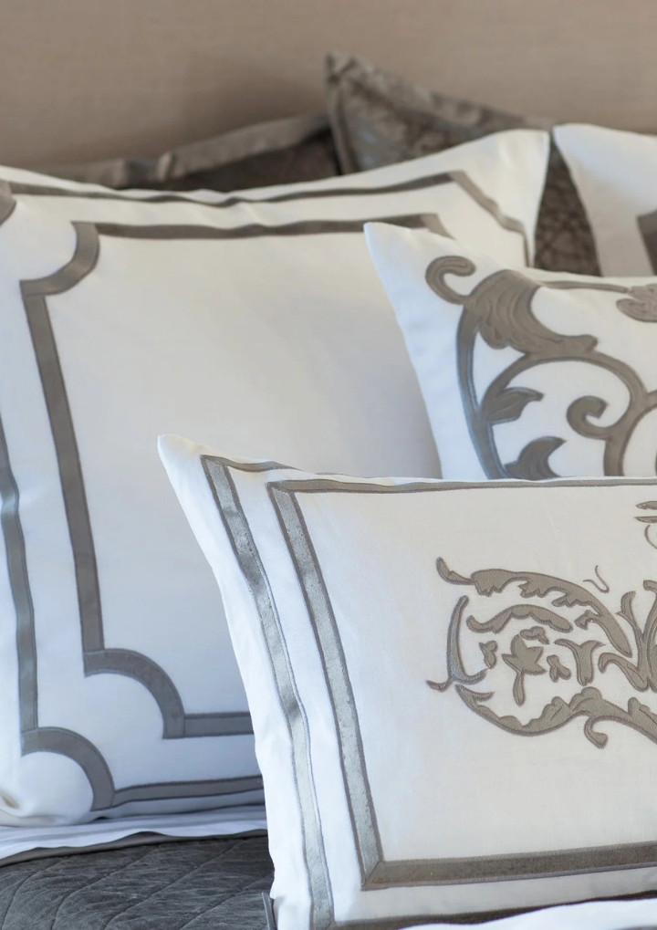 Soho European Pillow / White Linen / Velvet