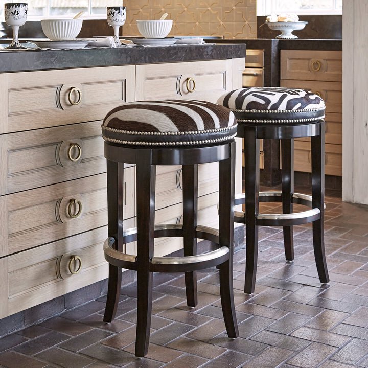 Zebrano Swivel Counter Stool