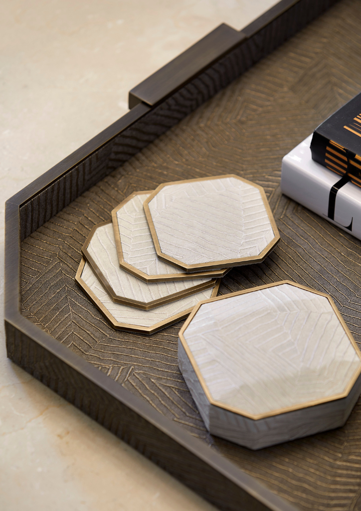 Elemental Coasters, set of 4 - Ivory