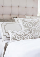 Mozart Square Pillow White Ice Silver