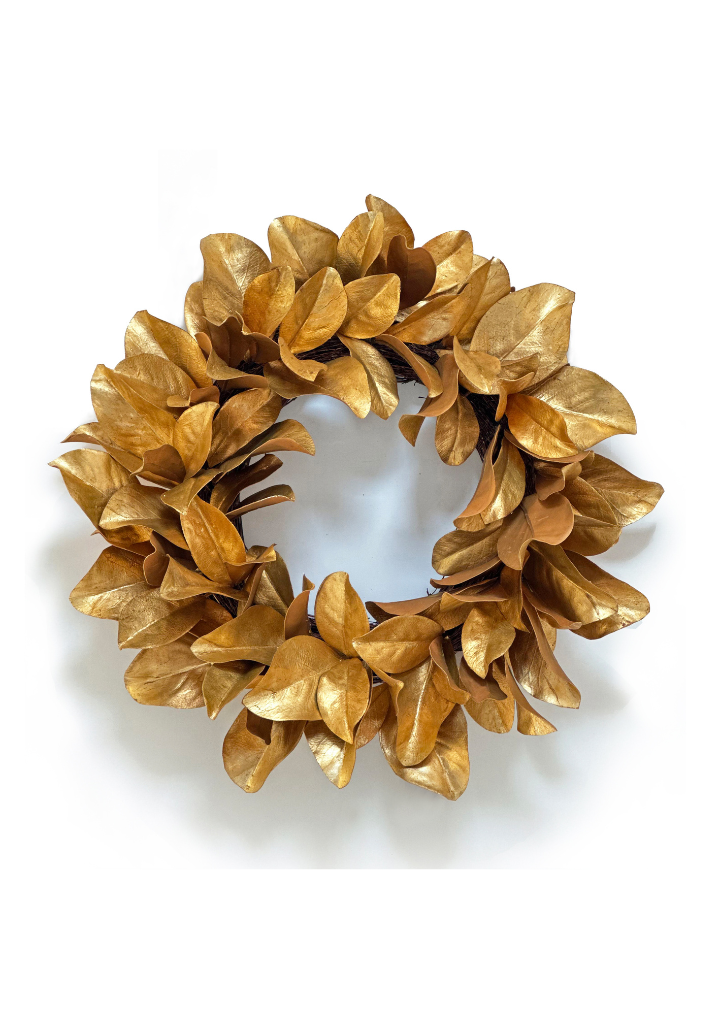 Magnolia 14K Gold Leaf Wreath