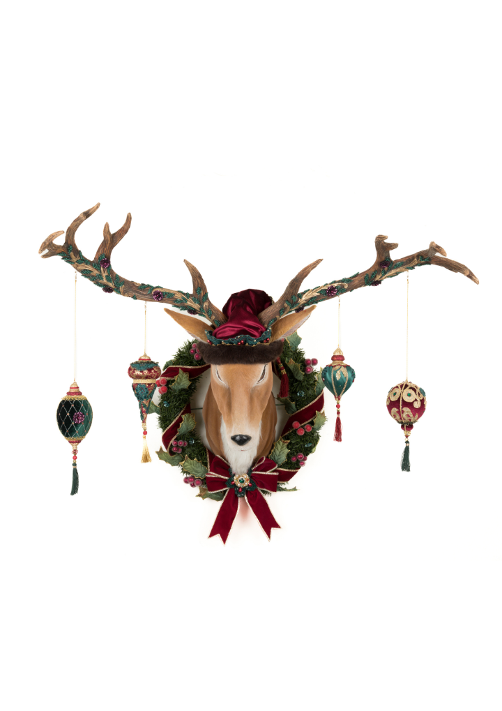 Winter Balsam and Berry Deer Wall Piece with Ornaments