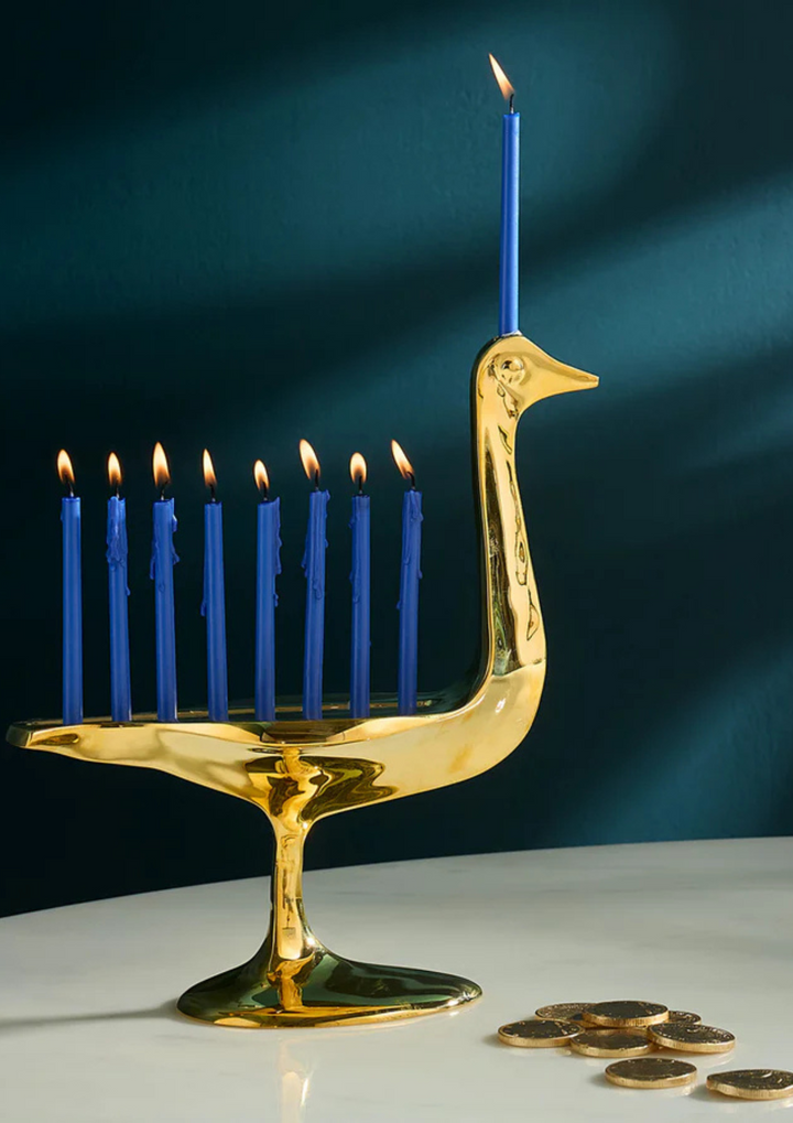 Brass Bird Menorah