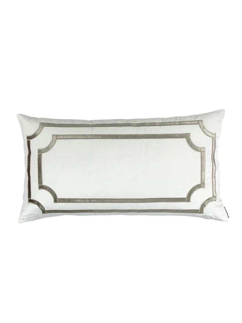 Soho King Pillow Ivory Matte Velvet Fawn Matte Velvet