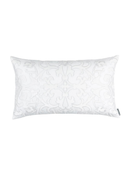 Olivia Rect Pillow White Linen / White Matte Velvet Applique
