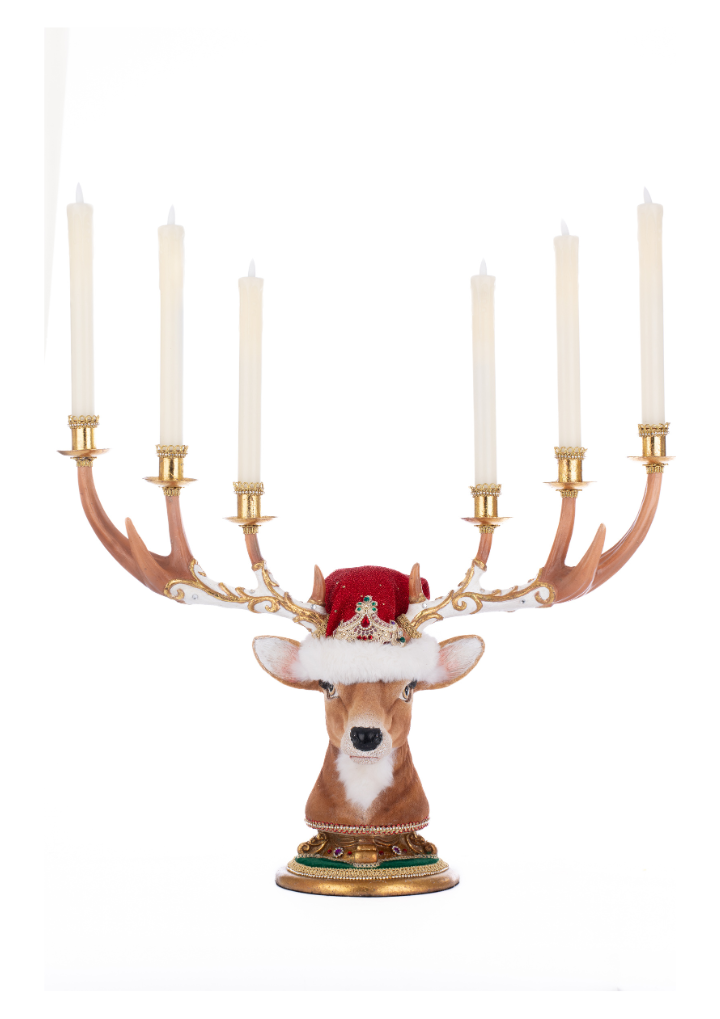 Christmas Ball Deer Head Candelabra