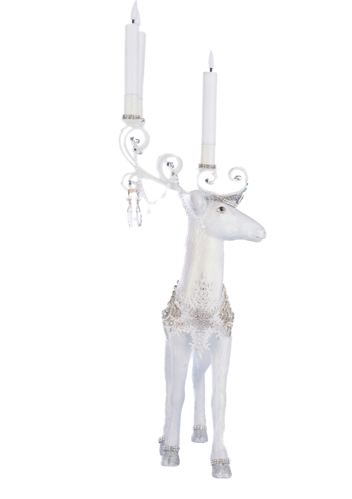 Crystal Christmas Standing Deer Candleholder
