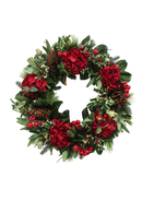 Red Hydrangea Holiday Wreath